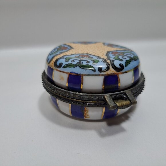 Cloisonne Enamel Collectible Medicine Pill Box Container Multi Colored - Picture 11 of 16